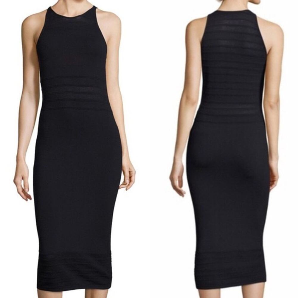 Elizabeth and James Mimi Pointelle Navy Midi Dress